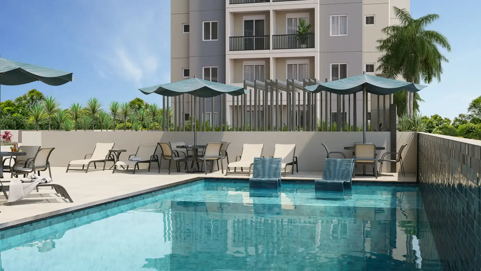 Piscina — Gentileza BeOn Porto Residencial