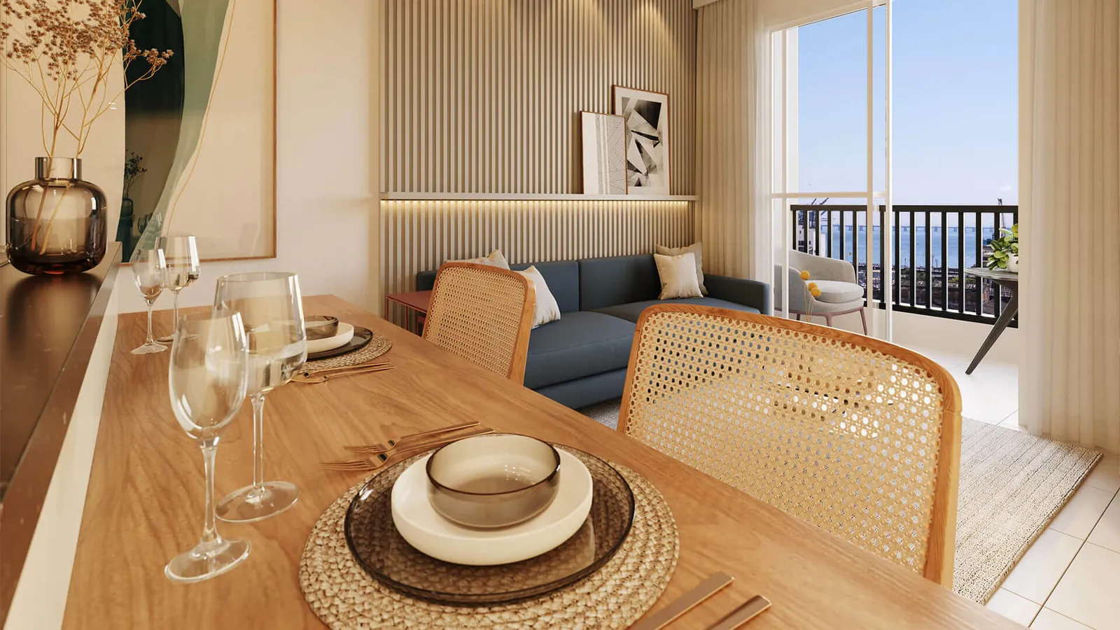 Varanda decorado — Gentileza BeOn Porto Residencial