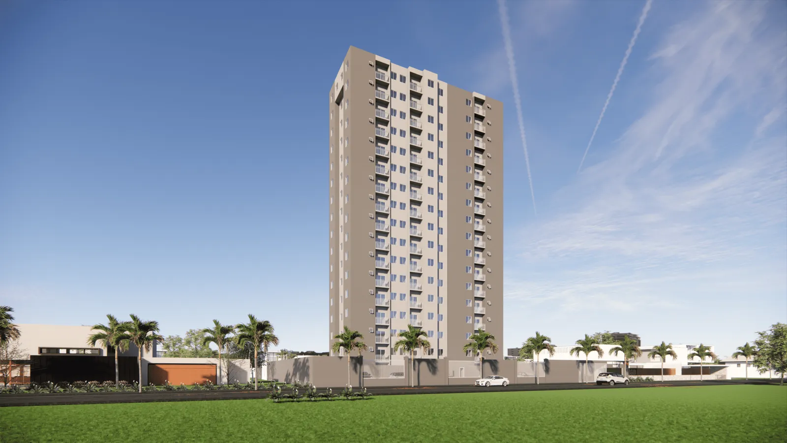 Fachada render — Madri Residencial Clube