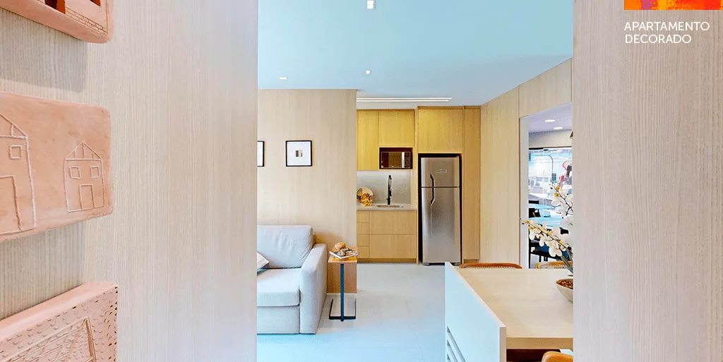 Sala decorado — Vitale Walk Residencial